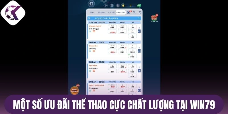 Một số ưu đãi thể thao cực chất lượng tại Win79